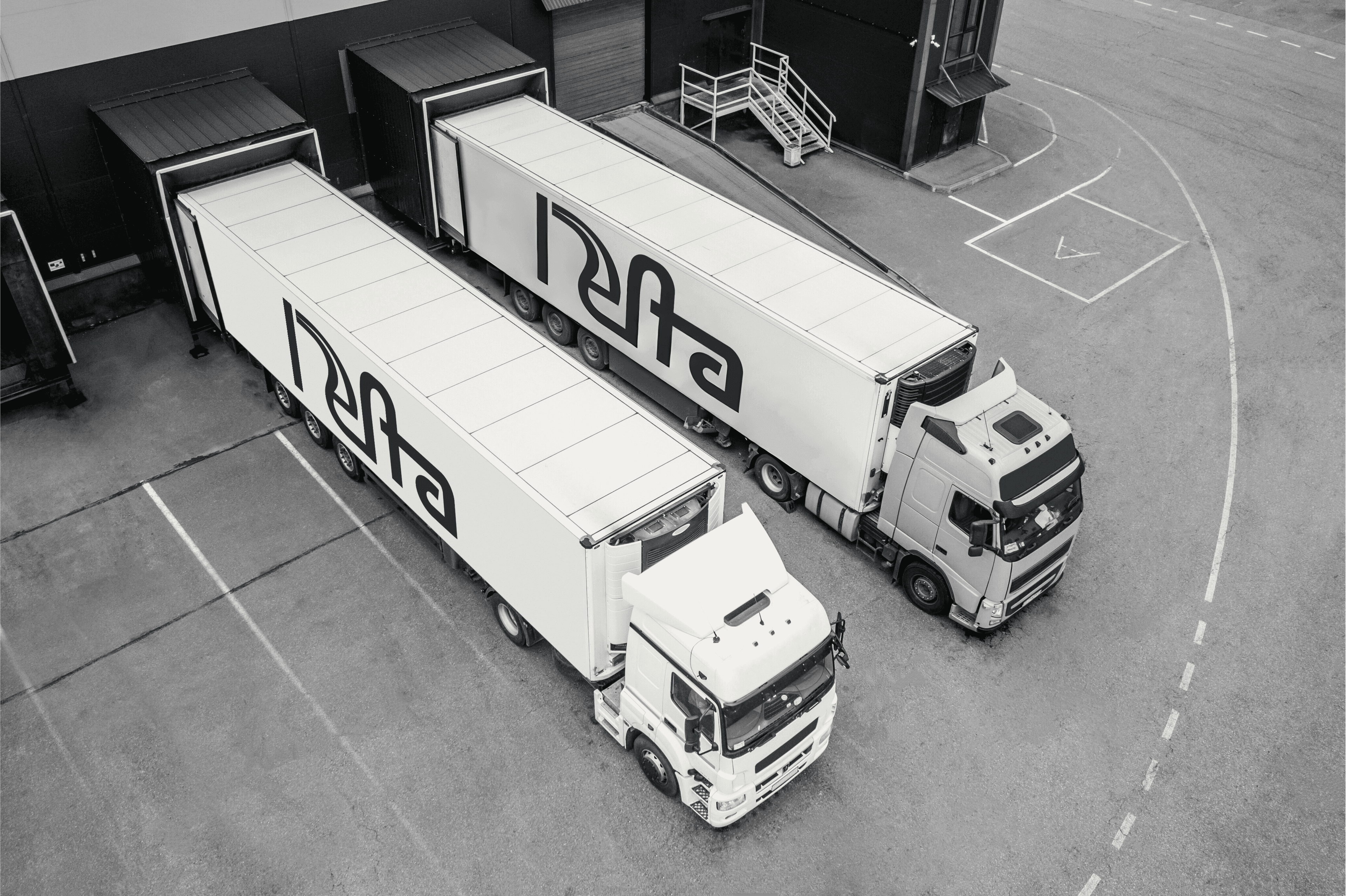 Trucks on road